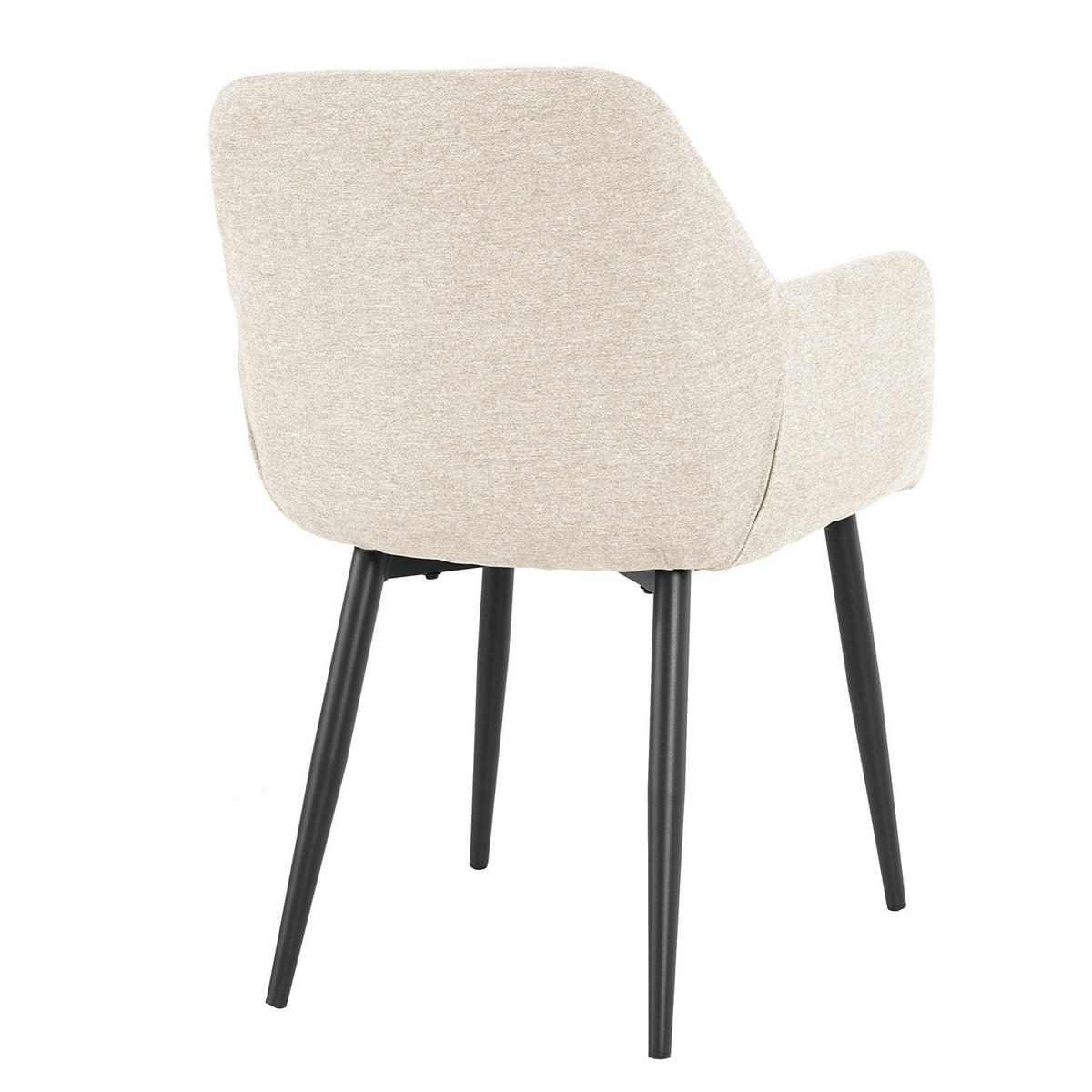 ARMLEHNENSTUHL - Webstoff / Eisen, 2er-Set - Beige, Textil (57/86/62cm) - home24