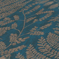 VLIESTAPETE Blau 53/1005 cm - Goldfarben, Textil (53/1cm) - KUNSTLOFT