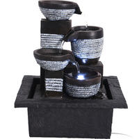 ZIMMERNBRUNNEN Dekoration LED 21,5/19/26 cm - Schwarz, Kunststoff (19/26/21.5cm) - Home Styling Collection