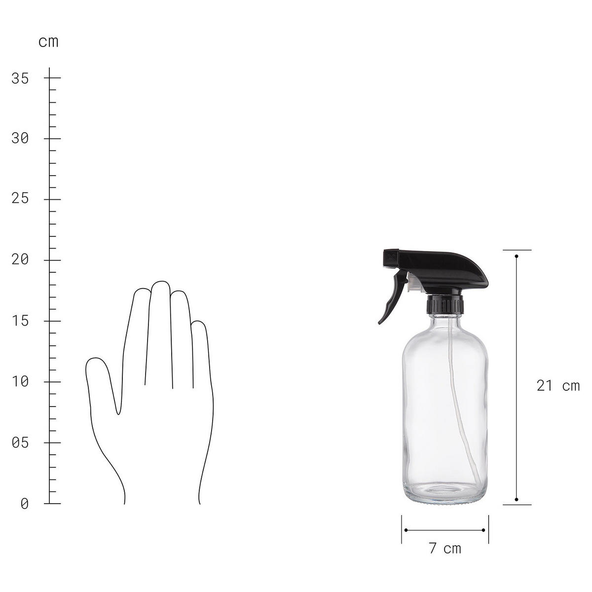 SPRÜHFLASCHE (6er Set) Eco - Transparent, Kunststoff (7/21/7cm) - Butlers