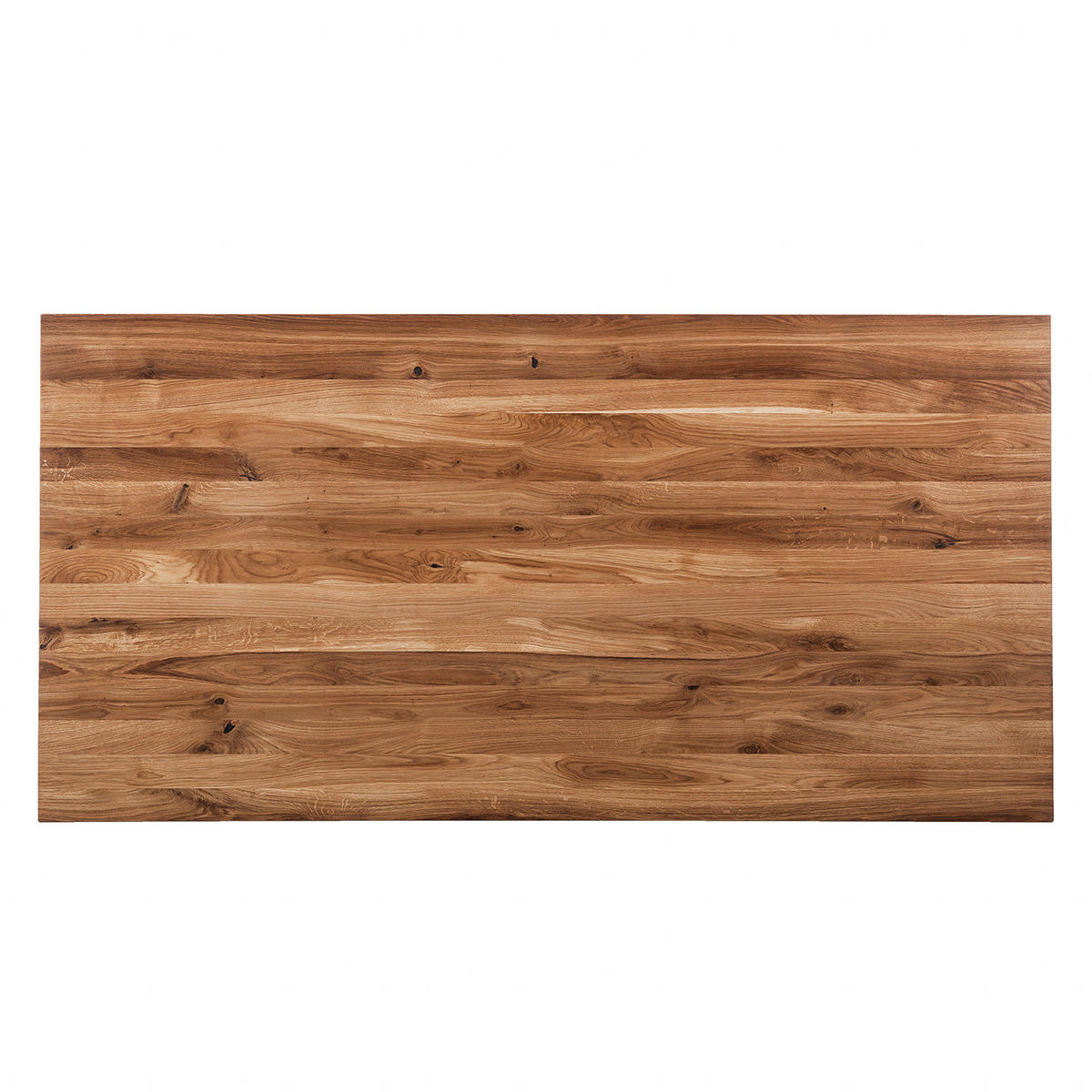 ESSTISCH - Eiche massiv / Metall - Eichefarben/Schwarz, Holz (100/200/77cm) - home24