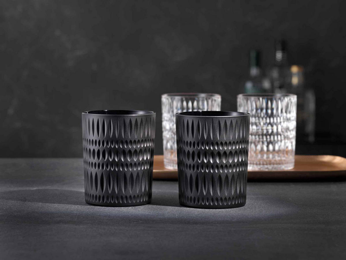 BECHER Ethno schwarz 304 ml 2er Set - Schwarz, Glas (0.304L) - Nachtmann