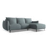 ECKSOFA mit Schlaffunktion Chenille Stoff Blau - Blau/Blaugrau, Textil/Metall (242/162cm) - Makamii