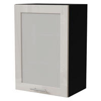 KÜCHENHÄNGESCHRANK Brerra W2S/50 Schwarz / RAL 9001 creme Hochglanz 50 / 32,5 / 72cm - Creme/Schwarz, Holz/Holzwerkstoff (50/72/32.5cm) - Feldmann-Wohnen