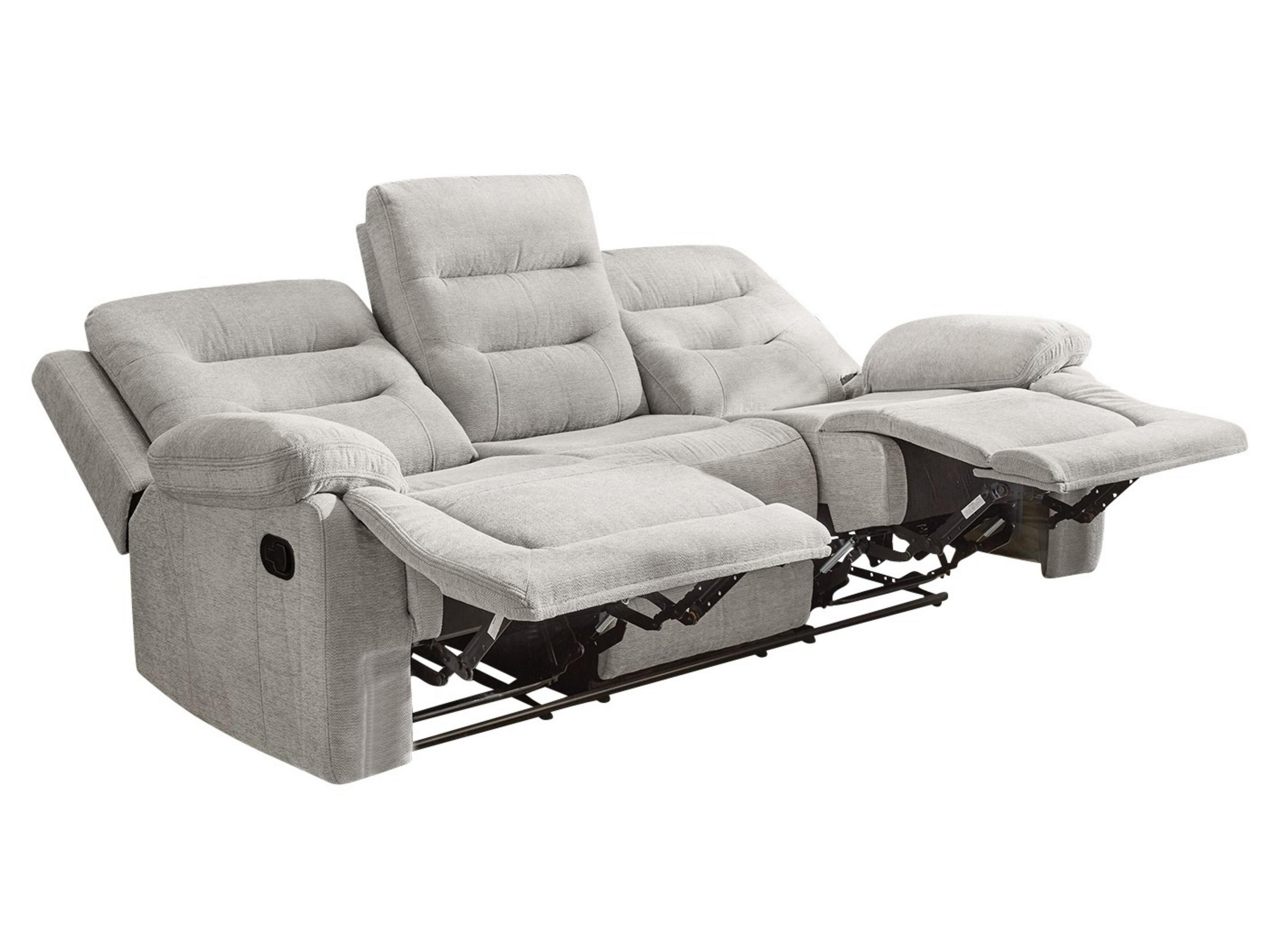 3-SITZER-RELAXSOFA Federkern, Liegefunktion verstellbar durch halbautomatische Relaxfunktion B220/T98/H103 cm, Chenille Grau / 15503 - Schwarz/Grau, Textil (220/103/98cm) - luma-home