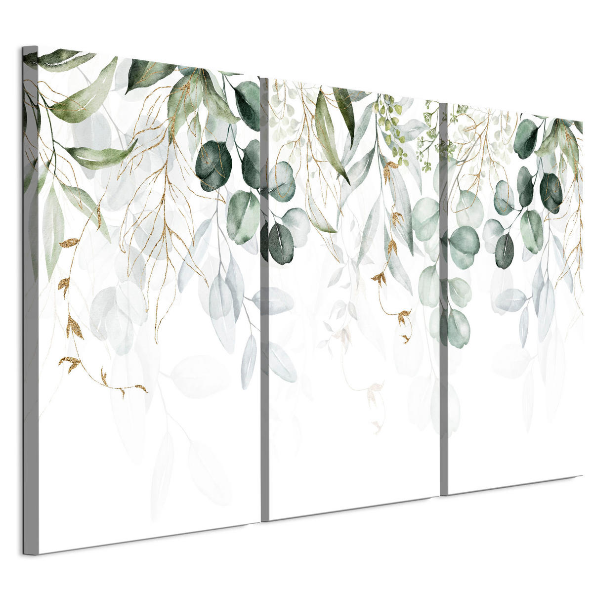 LEINWANDBILD Blätter 3-tlg. 90x60 cm - Multicolor, Holz (90/60cm) - LUMASOUL