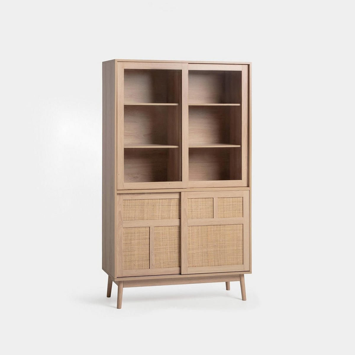 VITRINENSCHRANK DOPPELTER Ikigai Natürlich 100 cm x 171 cm - Naturfarben, Holzwerkstoff (100/171/40cm) - Klast Home