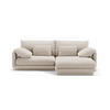 ECKSOFA rechts Torino aus Samt ecru 3 Sitzplätze - Ecru, Textil (170/220cm) - Micadoni