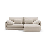 ECKSOFA rechts Torino aus Samt ecru 3 Sitzplätze - Ecru, Textil (170/220cm) - Micadoni