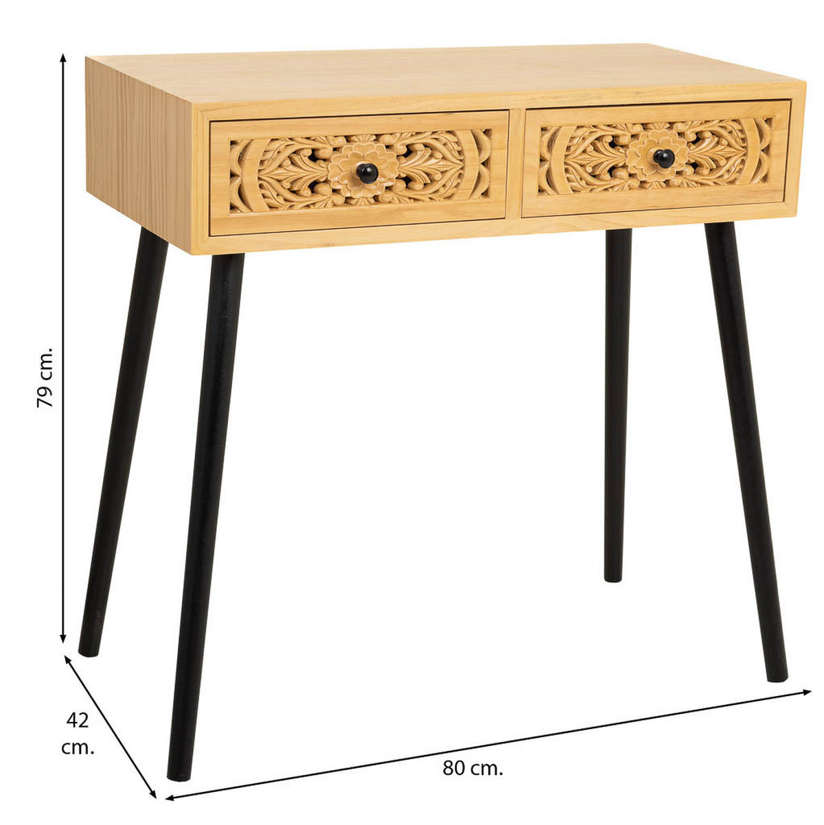 KONSOLENTISCH aus Holz, braun, 80x42x79cm - Braun, Holz (81/82/44cm) - Wanderlust