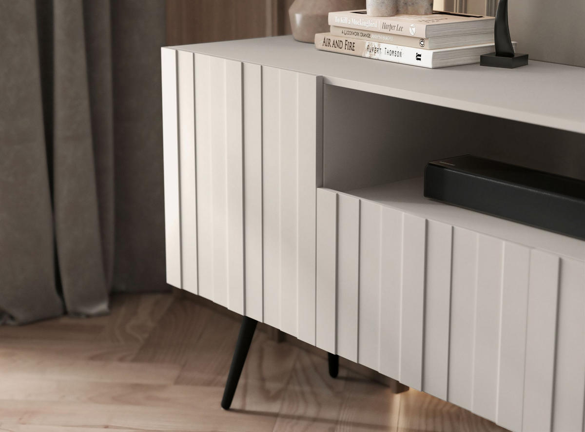 TV-SCHRANK Elpis2 Kaschmir Matt mit Metallrahmen Glamour 150 cm - Kaschmir, Holzwerkstoff (150/51.5/36.5cm) - Meble Lindner