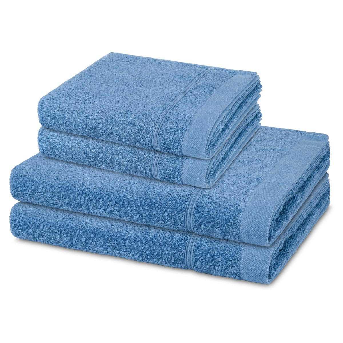 FROTTIERSET Rubin 4-teilig - Blau, Textil (50/100cm) - Ross