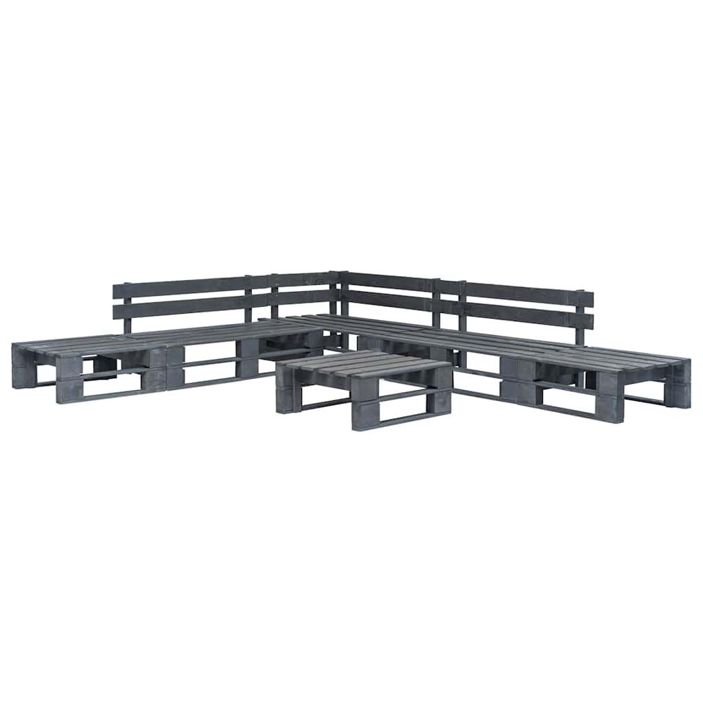 GARTENSET Radke 6-teilig - Grau, Holzwerkstoff - Nettlife