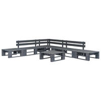 GARTENSET Radke 6-teilig - Grau, Holzwerkstoff - Nettlife