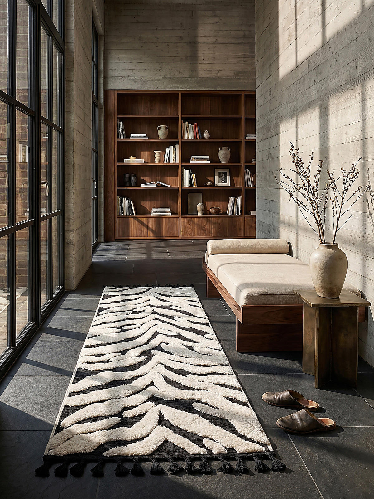 HOCHFLORTEPPICH mit Fransen MARA, mit Tier-Motiv, Beige, 80 x 300 cm - Beige, Textil (300/80cm) - KADIMA DESIGN