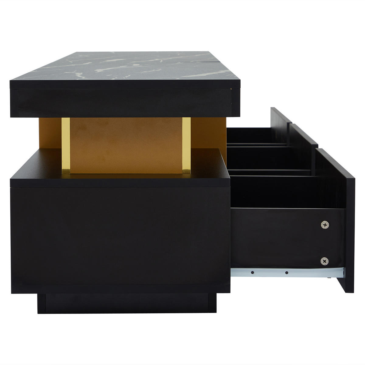 TV-MÖBEL Schwarz 200/40/42 cm - Schwarz, Holzwerkstoff (40/42/200cm) - Urban Meuble