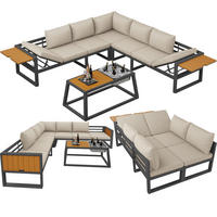 GARTENLOUNGE Grau Beige modular verstellbar Metall Eisbehälter Kissen - Beige, Metall - FLIEKS