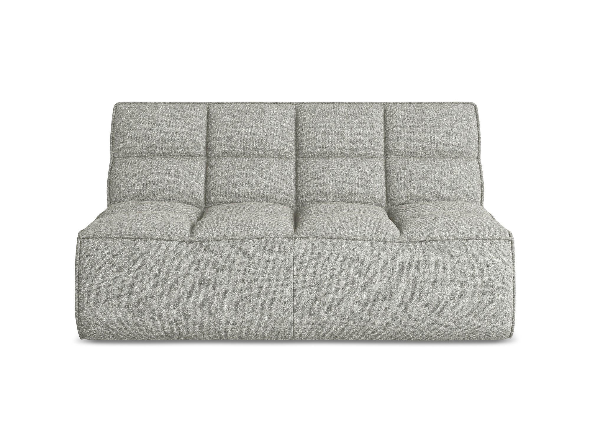 2-SITZER-SOFA Strukturstoff Stoff Grau - Hellgrau/Schwarz, Kunststoff/Textil (160/75/93cm) - Makamii