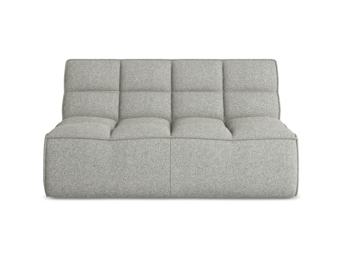 2-SITZER-SOFA Strukturstoff Stoff Grau - Hellgrau/Schwarz, Kunststoff/Textil (160/75/93cm) - Makamii