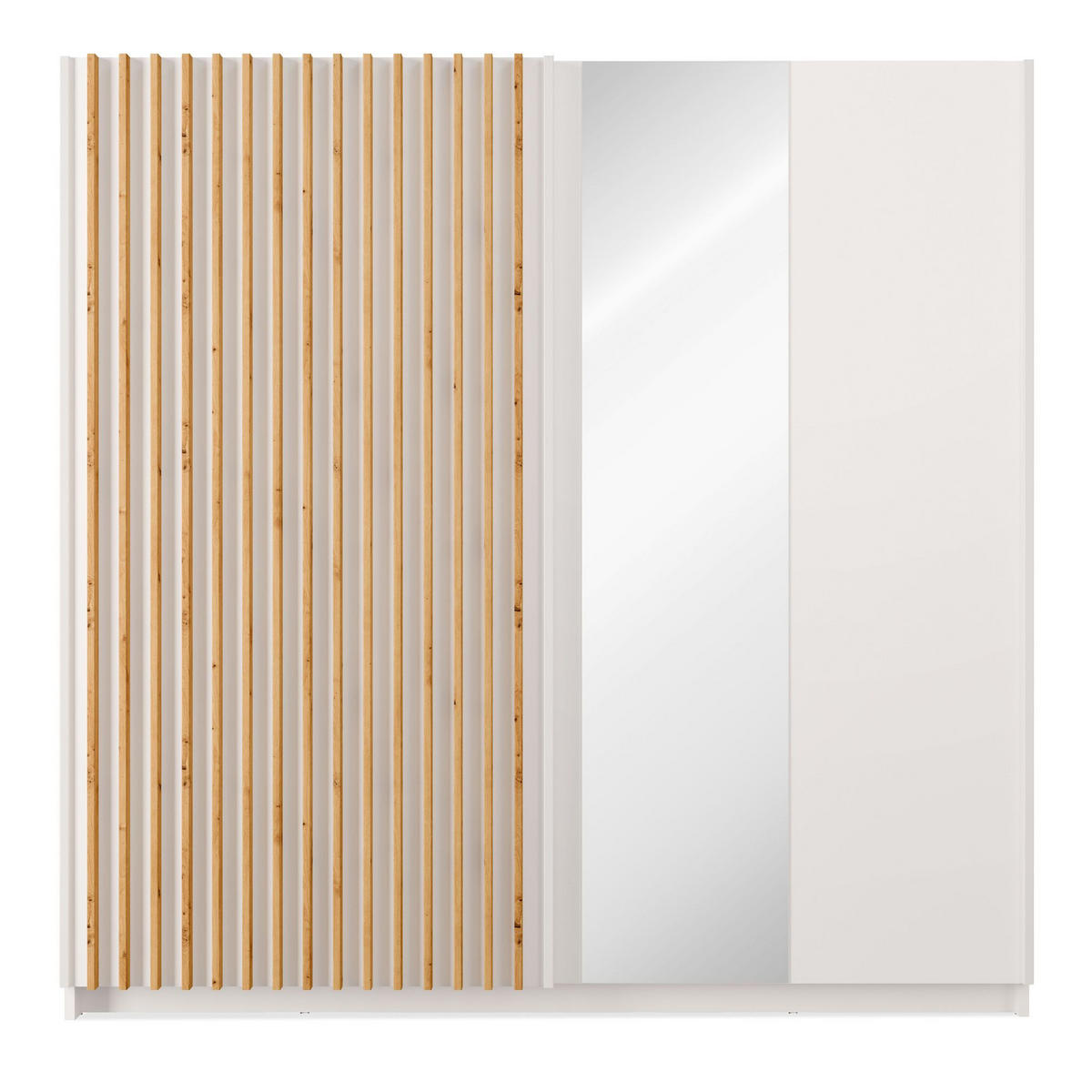SCHIEBETÜRENSCHRANK CASTARI Weiß / Artisan Eiche - Weiß/Eiche Artisan, Holzwerkstoff (200.2/198.5/62cm) - KONSIMO®