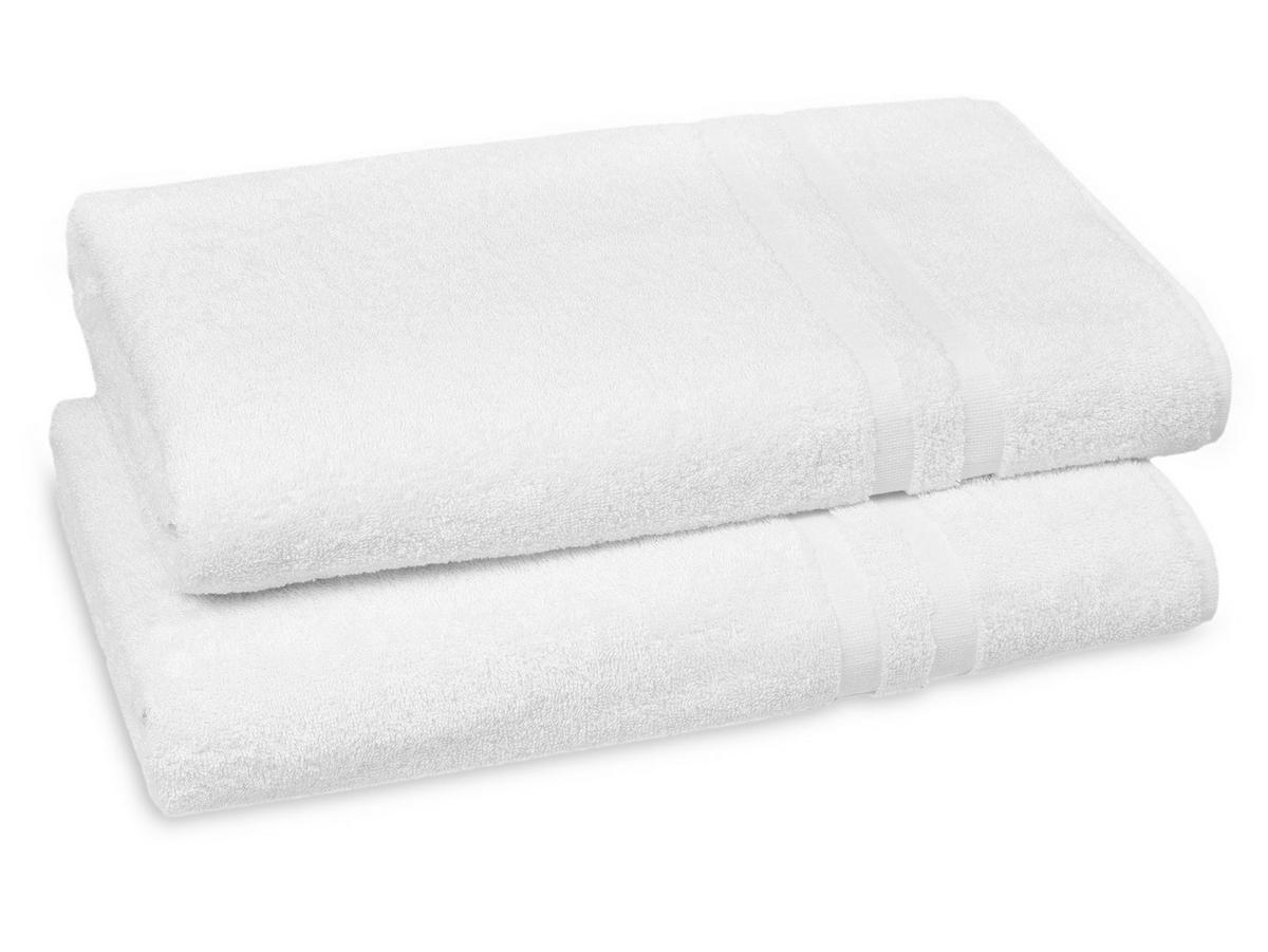 SAUNATUCH, 2er-Set, 70x180 cm, 100% Baumwolle, Weiß - Weiß, Textil (70/180cm) - Zollner