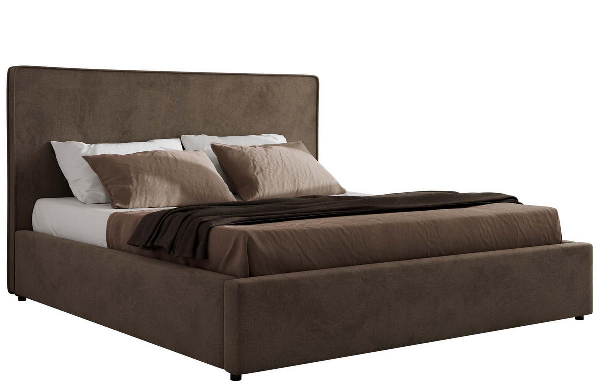 POLSTERBETT CORIVO CLASSIC 200/200 - Braun Velvet - Pocket-Matratze - Braun, Textil (200/200cm) - MKS