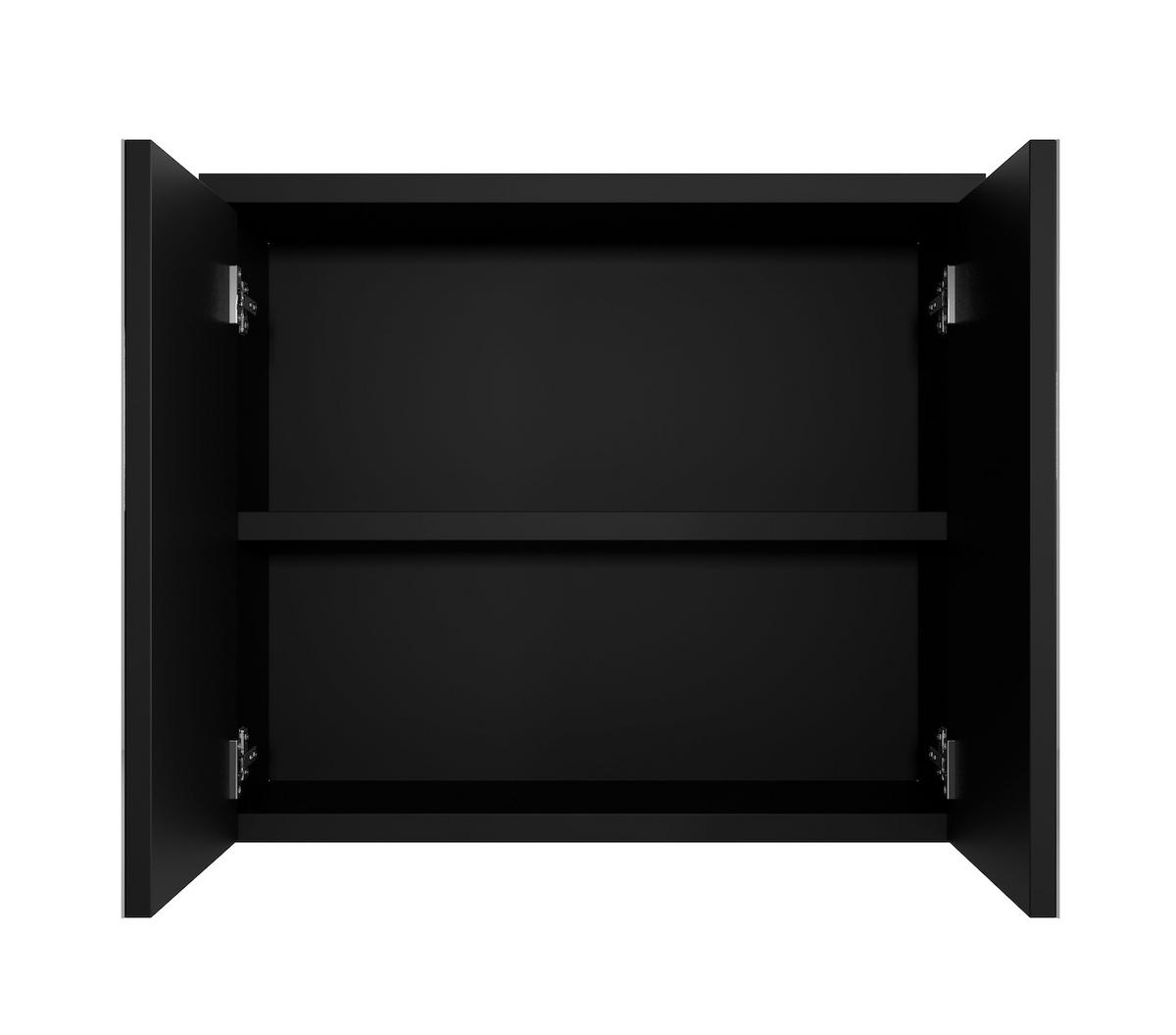 SPIEGELSCHRANK Toledo Schwarz - 80 x 20 x 60 cm - Schwarz, Holz (80/60/20cm) - Badplaats