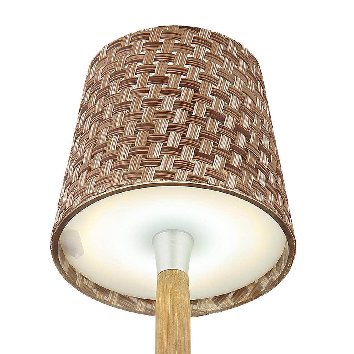 TISCHLEUCHTE Bambus Braun, LED, Touchdimmer, 3er Set - Braun, Holz (40.4/10.9/33cm) - Globo Lighting