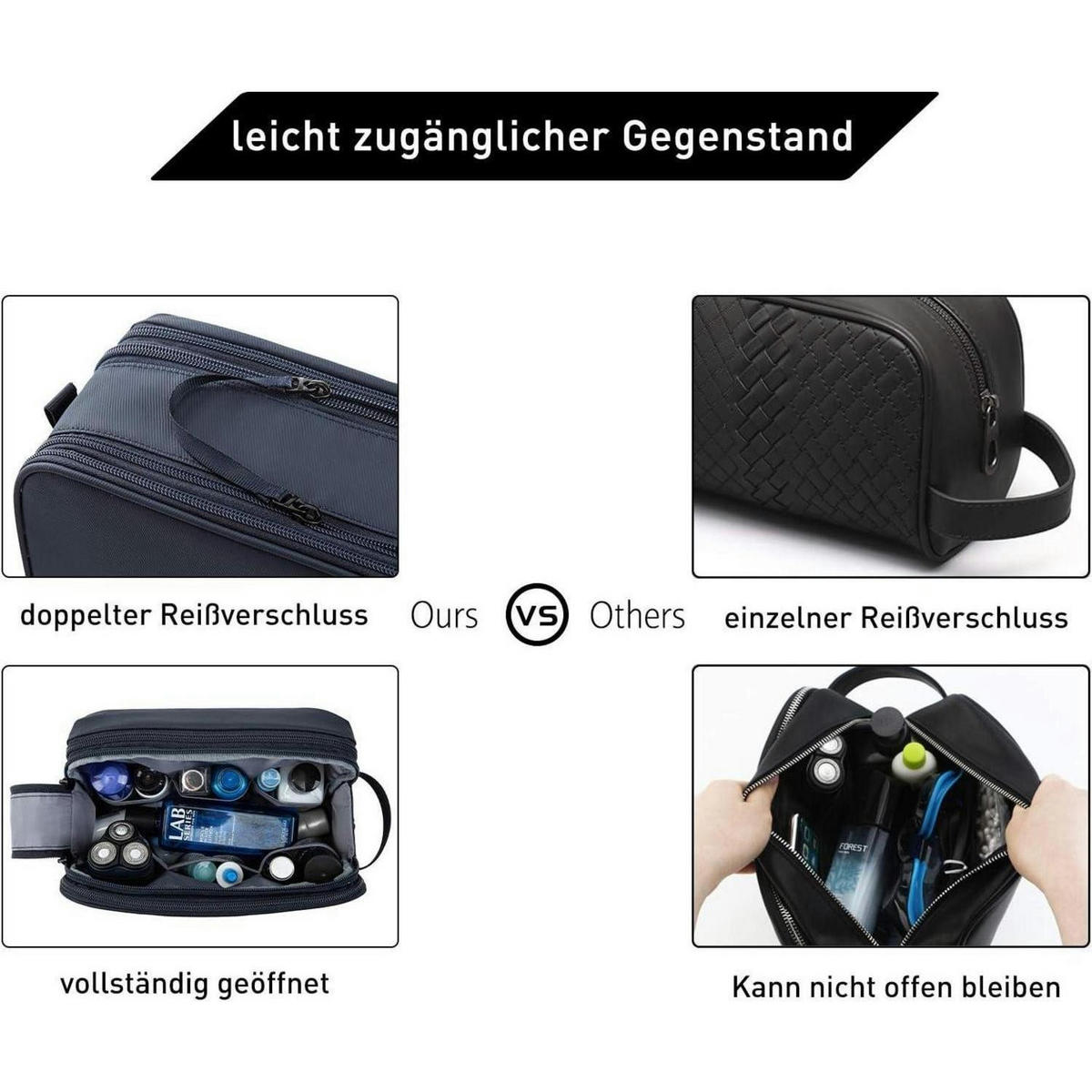 KULTURTASCHE Blau 5L - Dunkelblau, Textil (13/16/26cm)