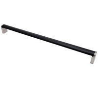 MÖBELGRIFF BA 320mm Schrankgriff BiColor Küchengriff Schwarz & Edelstahloptik - Schwarz, Metall (2/3/32.8cm) - Livingpoint24