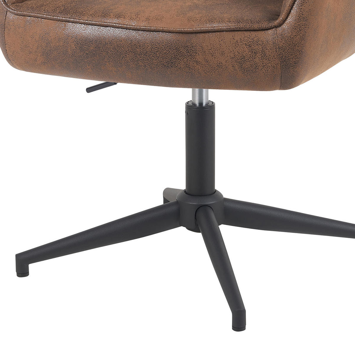 BÜROSTUHL Mika-Caro - Schwarz/Braun, Textil/Metall (60/79/61cm) - DUBI Möbel