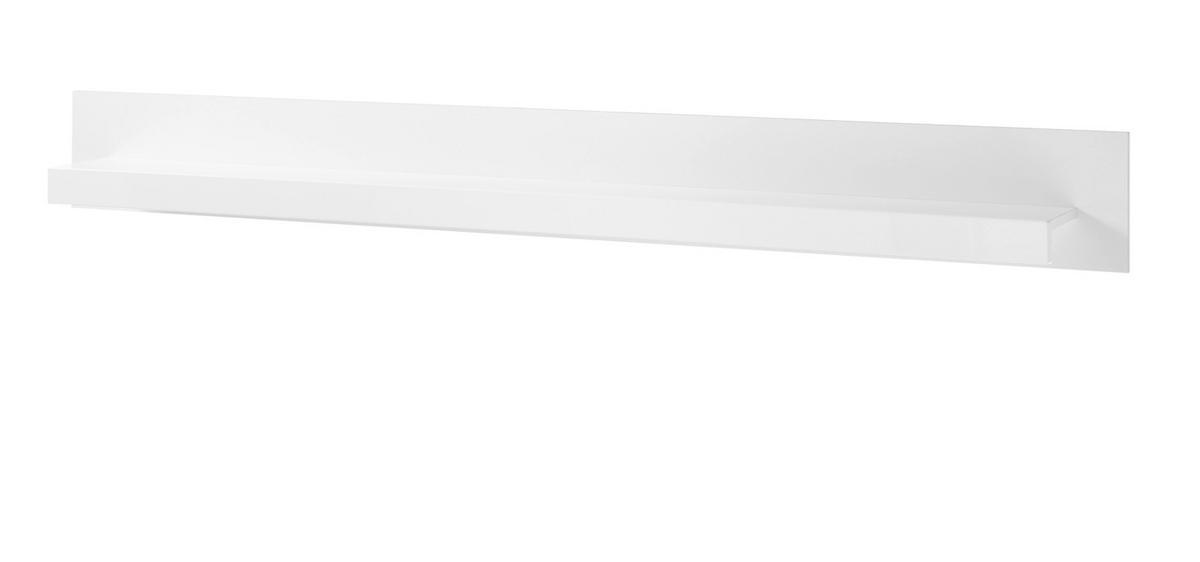 WANDBOARD weiß Hochglanz, Wandregal 150 x 21 cm Ladis - Weiß Hochglanz, Holzwerkstoff (150/20/21cm) - Furn.Design