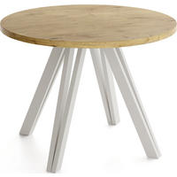 ESSTISCH Ravero runder ausziehbarer, Eiche Hell Braun 100/100/77 cm - Kaschmir/Eichefarben, Holz/Holzwerkstoff (100/100/77cm) - WFL GROUP
