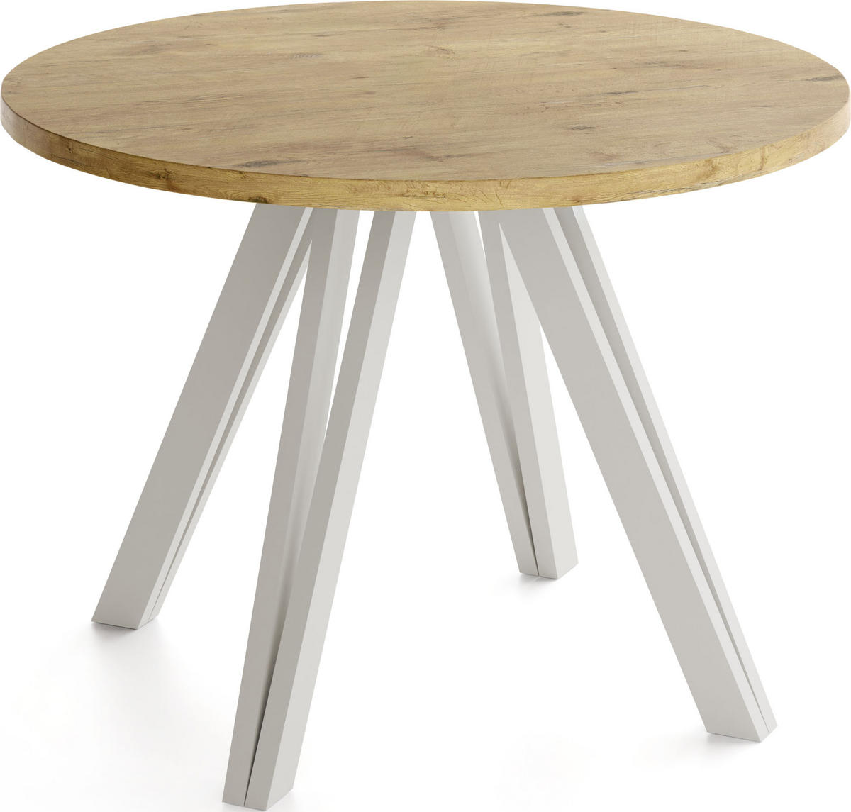 ESSTISCH Ravero runder ausziehbarer, Eiche Hell Braun 100/100/77 cm - Kaschmir/Eichefarben, Holz/Holzwerkstoff (100/100/77cm) - WFL GROUP