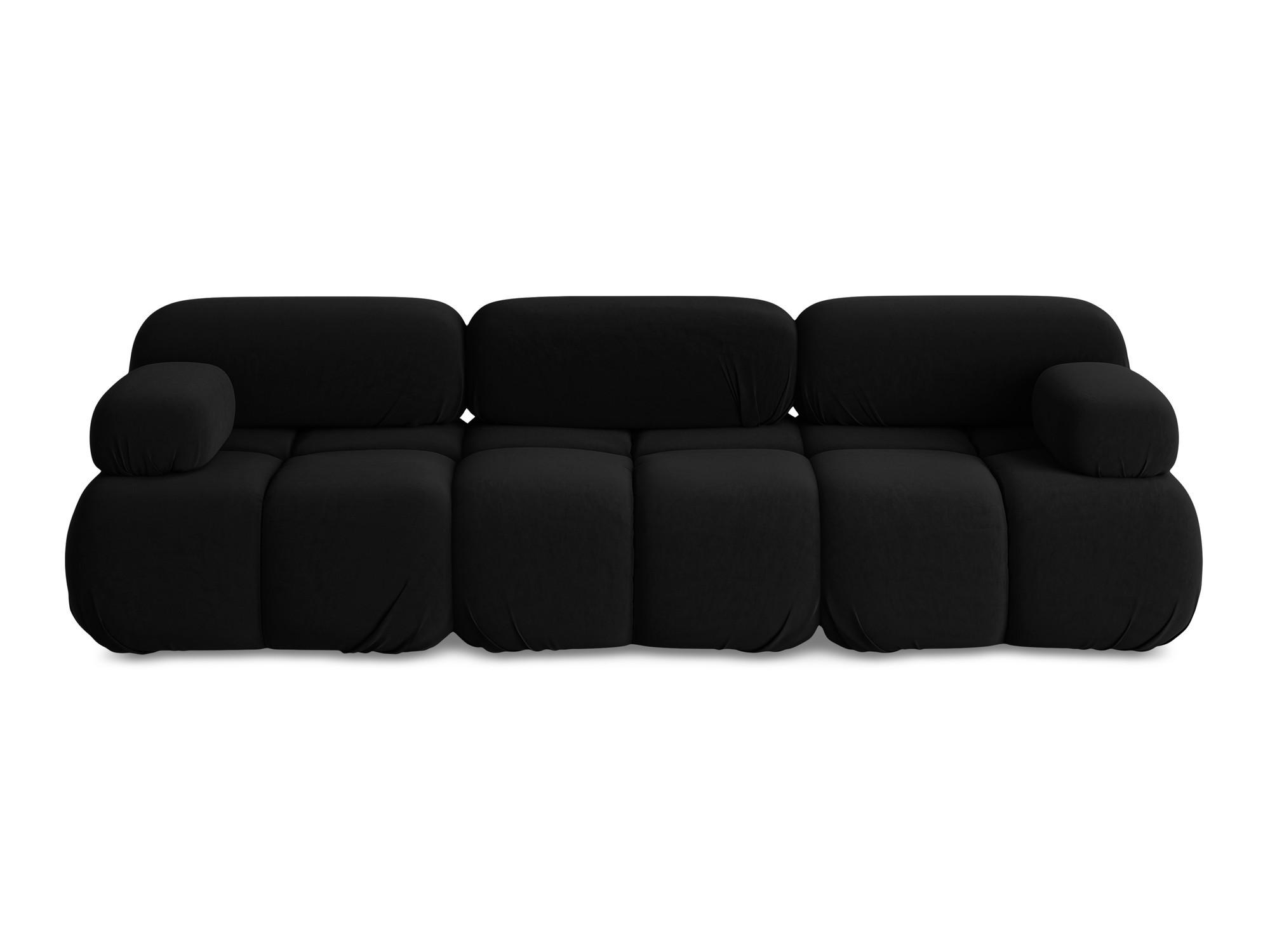 3-SITZER SOFA Samt Stoff Schwarz - Schwarz/Orange, Kunststoff/Textil (285/70/96cm) - Makamii