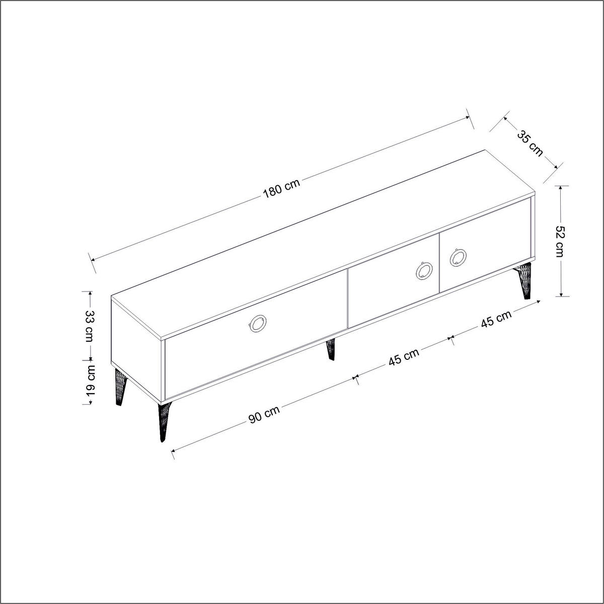 TV-LOWBOARD Avera Beige Weiß 9659 - Beige/Weiß, Holzwerkstoff/Kunststoff (180/52/35cm) - moebel17
