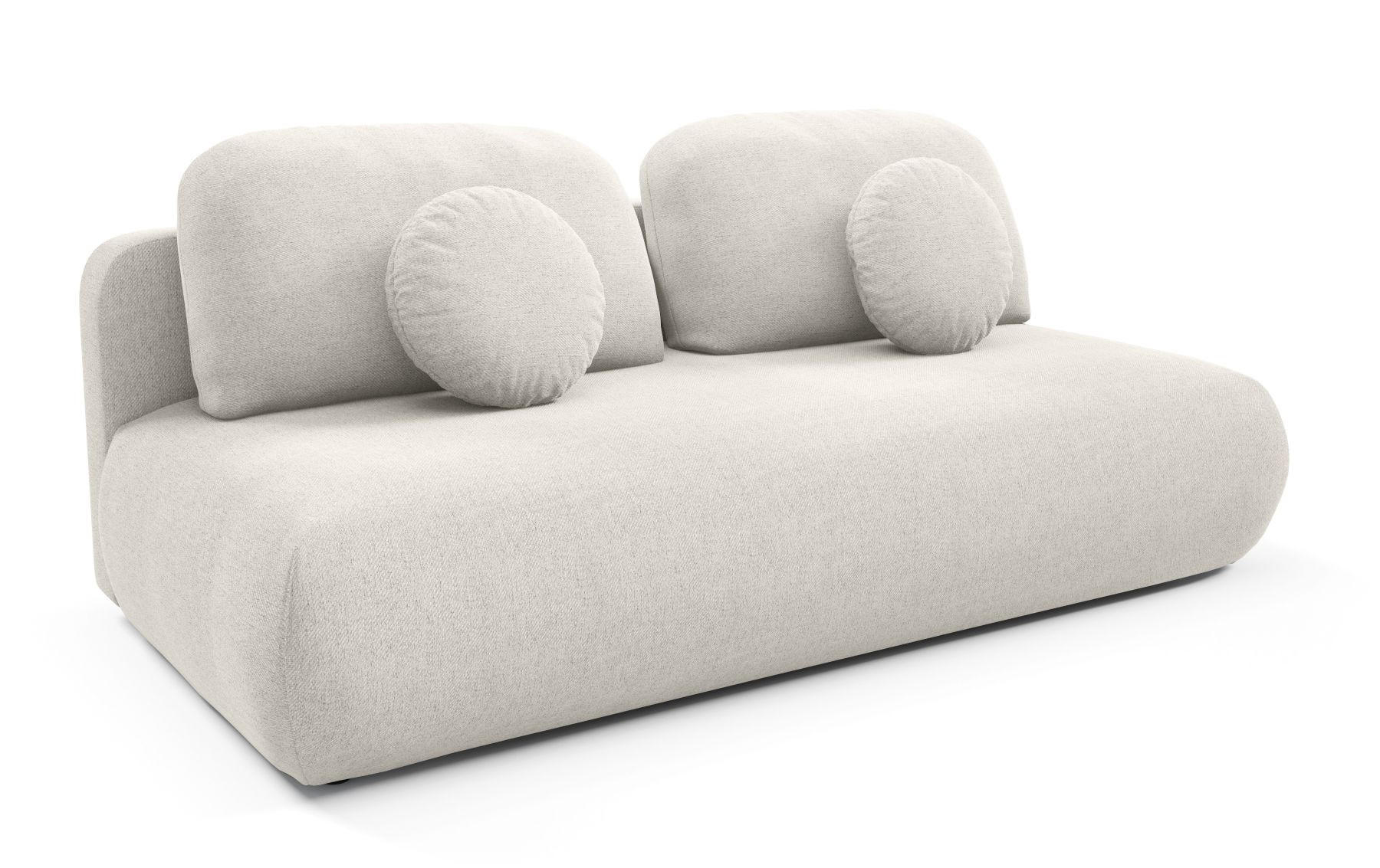 SOFA Creme OTO Ausziehbar Mit Bonnellfederung - Weiß, Textil (206/90/92cm) - Sepro Meble