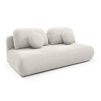 SOFA Creme OTO Ausziehbar Mit Bonnellfederung - Weiß, Textil (206/90/92cm) - Sepro Meble