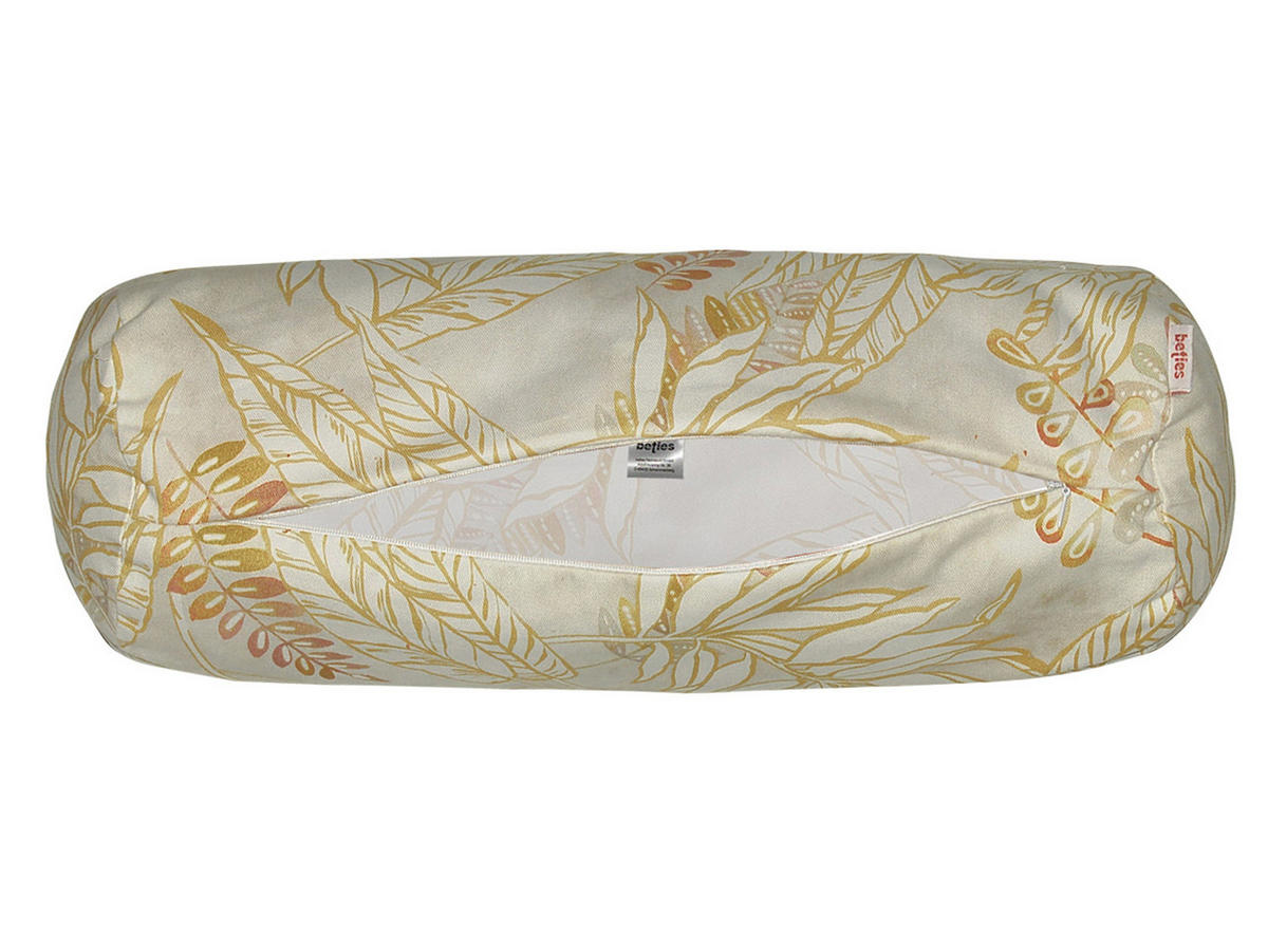 NACKENROLLENHÜLLE Blattgold taupe 100% Baumwolle 15/40 cm - Taupe, Textil (15/40cm) - beties Heimtextil