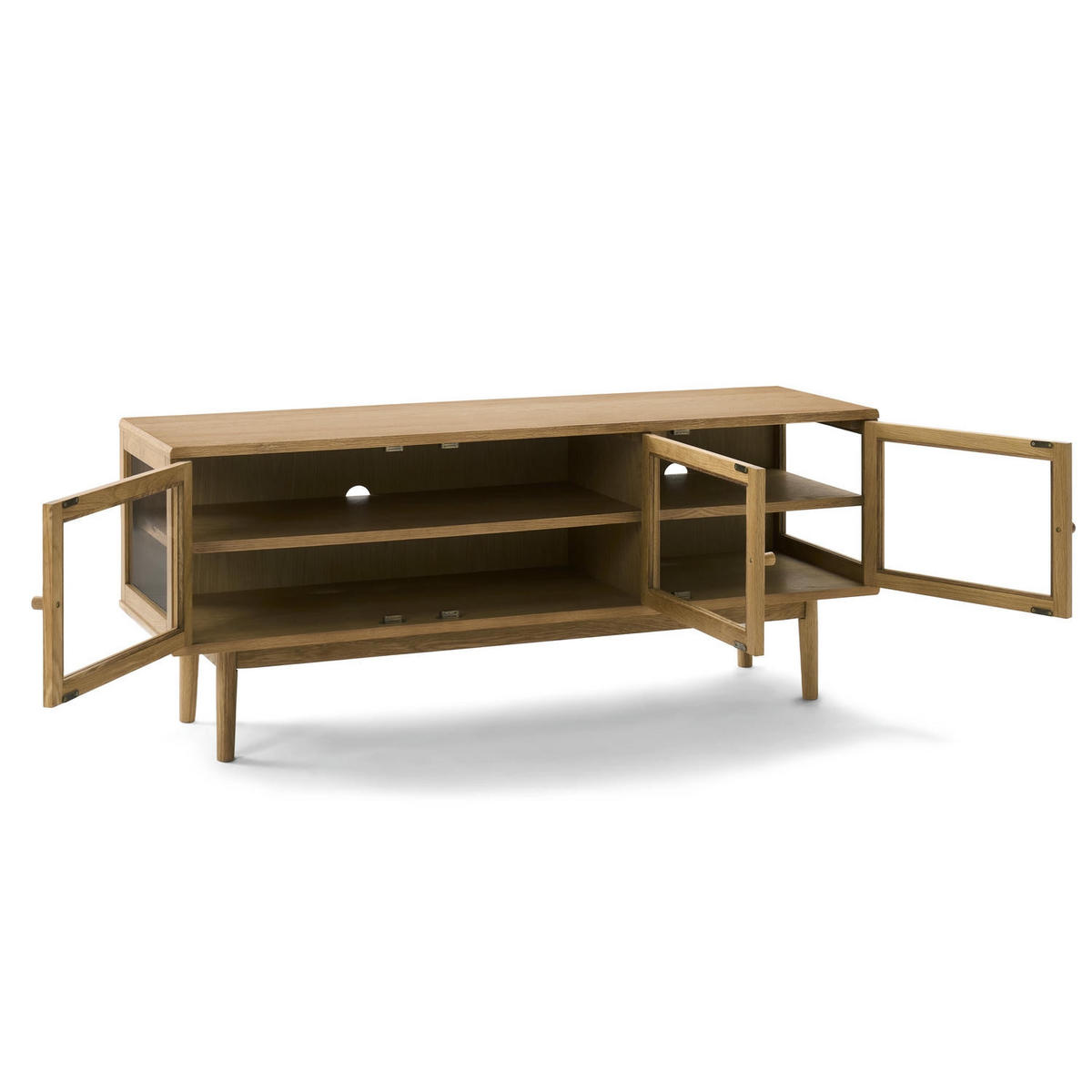 TV-ELEMENT Eiche massiv - Eichefarben/Braun, Holz/Holzwerkstoff (137/55/40cm) - Furnhouse