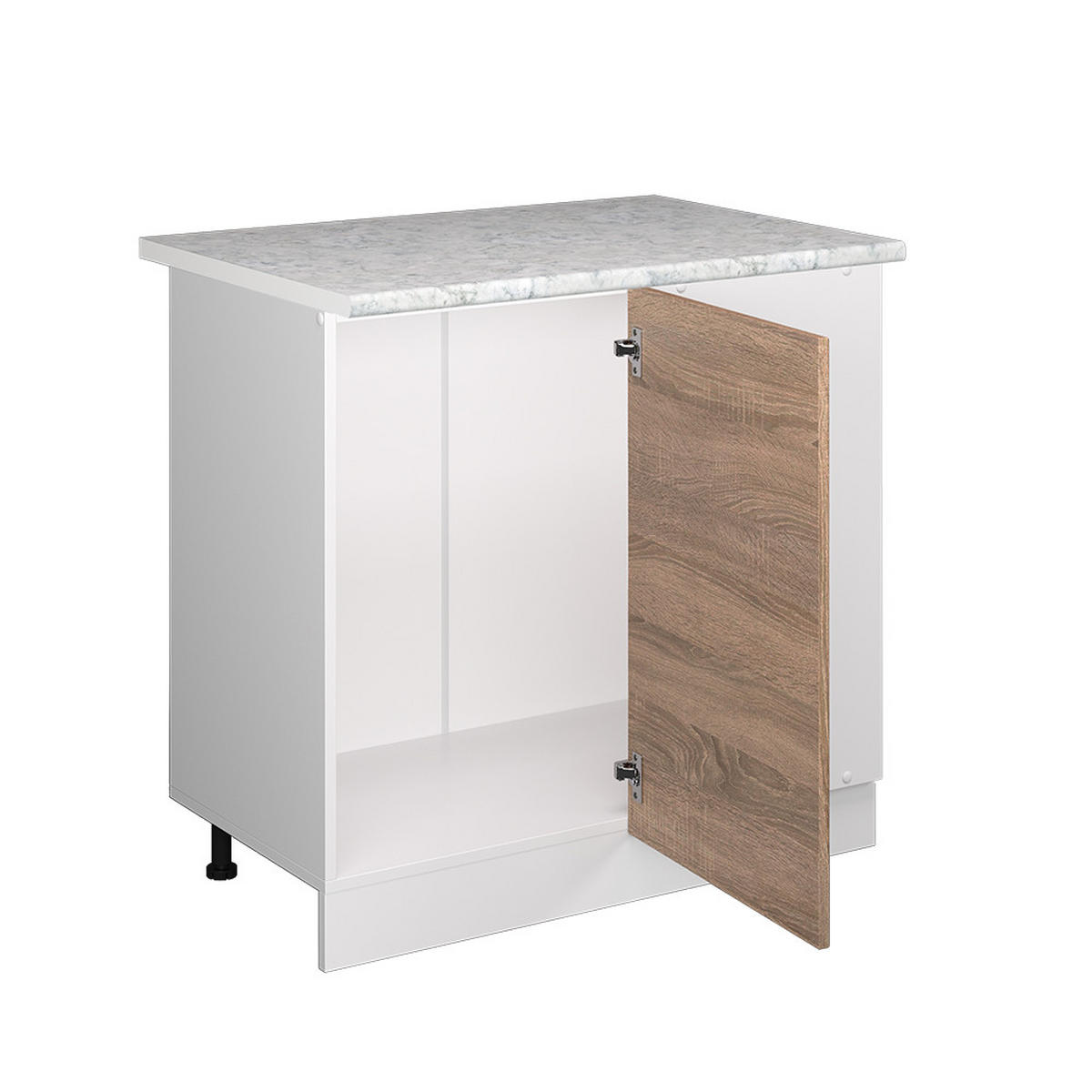 ECKSCHRANK FÜR HAUSRAT R-Line Sonoma 86 cm mit Tür, mit Arbeitsplatte - Weiß/Sonoma Eiche, Holzwerkstoff (86/81.6/60cm) - Vicco