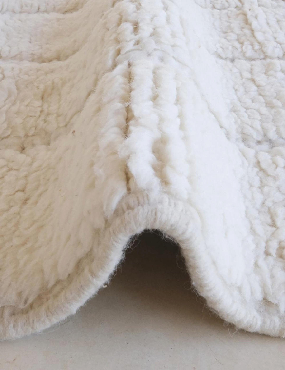 BERBERTEPPICH aus reiner Wolle 195x 195 cm - Weiß, Naturmaterialien (195/195cm) - AFK Living