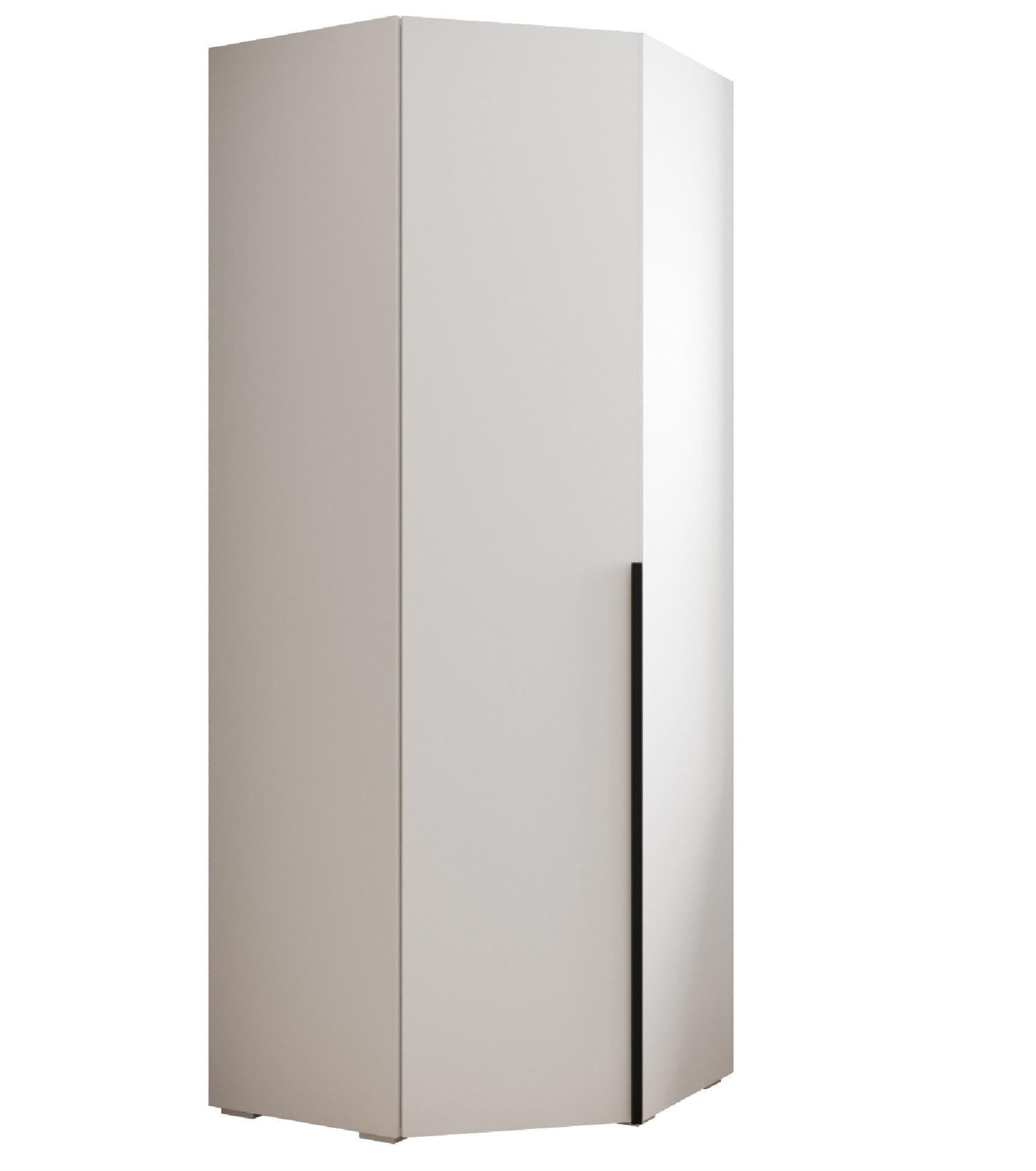 Möbel Kryspol Drehtürenschrank Weiß, Schwarz 81.7x236.7x81.7 cm