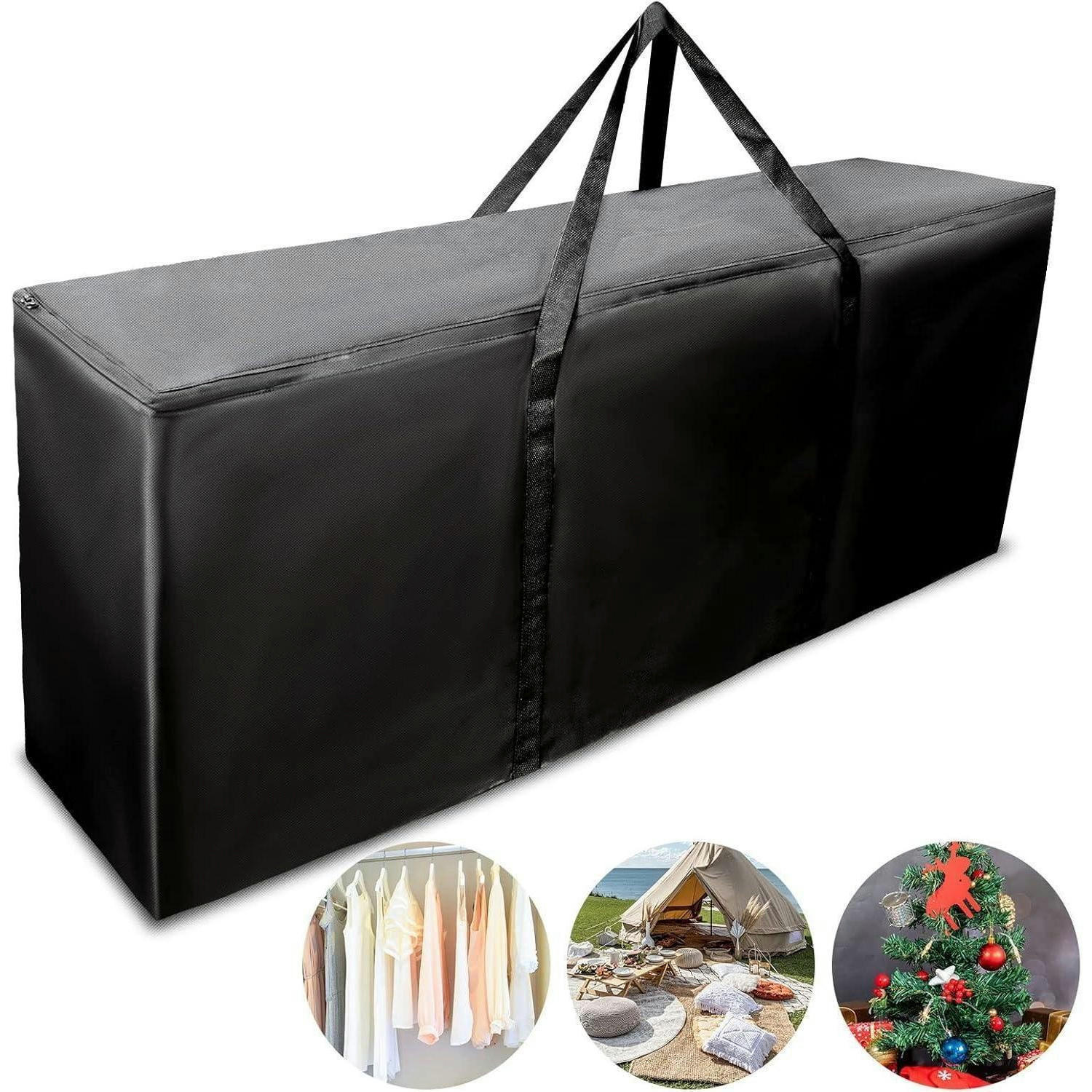GARTEN-AUFBEWAHRUNGSTASCHE 128 x 32 x 50 cm Schwarz - Schwarz, Textil (128/50/32cm)