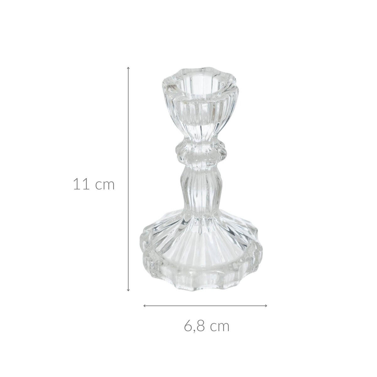 KERZENHALTER Glas 11 cm - Transparent, Glas (6.8/11/6.8cm) - Atmosphera Createur d´interieur