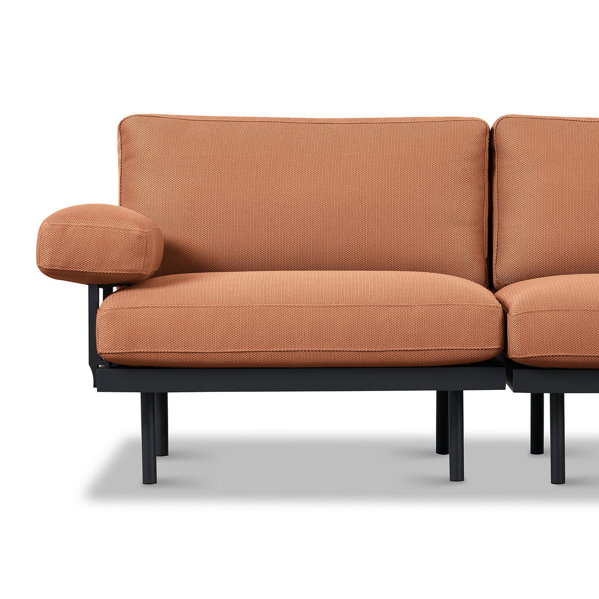 OUTDOOR-ECKSOFA - Rosa, Textil/Metall (273/80/186cm) - home24