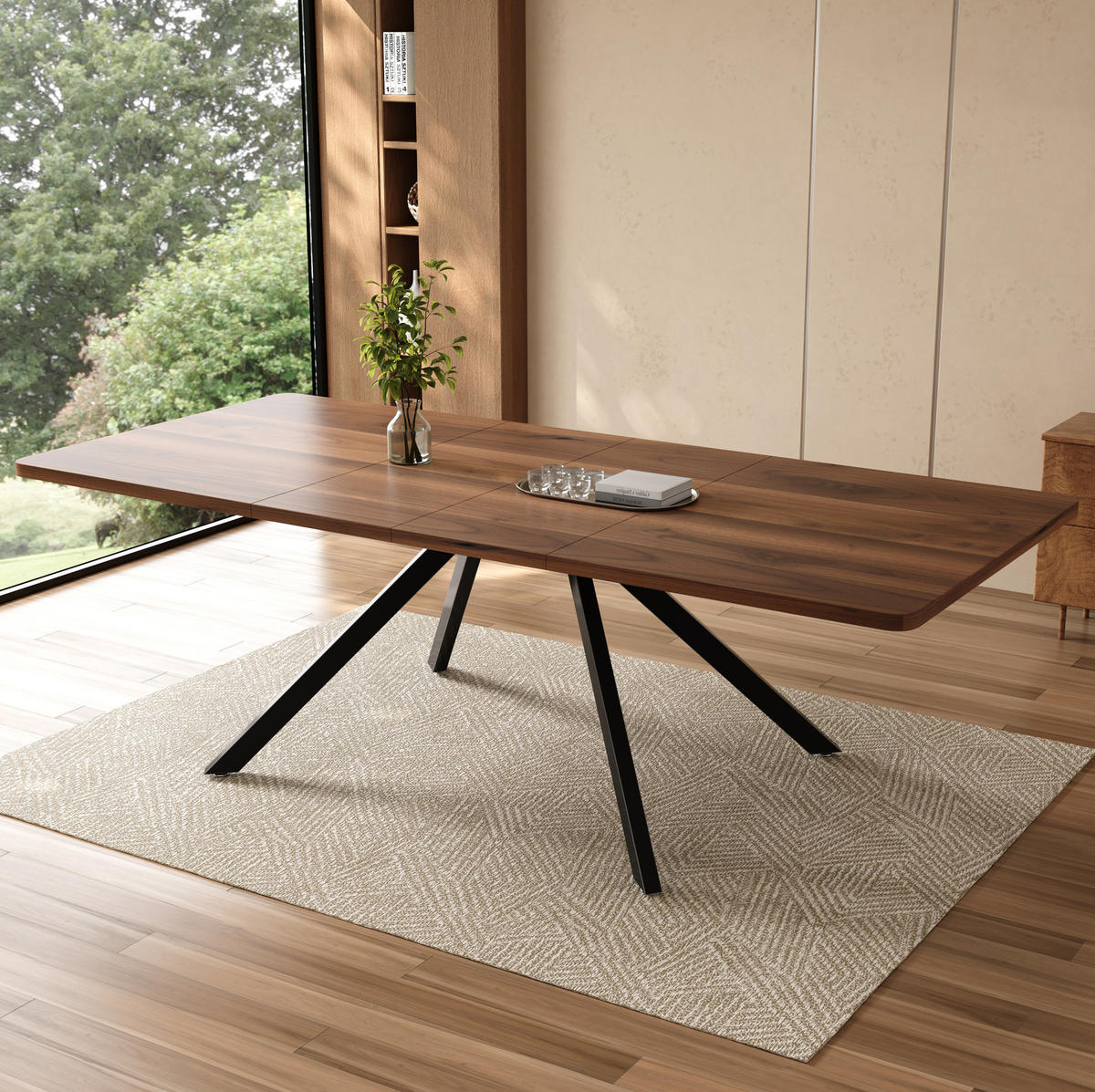 AUSZIEHTISCH 90/240/74,5 cm Walnuss aus MDF mit Schwerlast-Führungen - Walnussfarben, Holzwerkstoff (240/90/74.5cm) - OKWISH