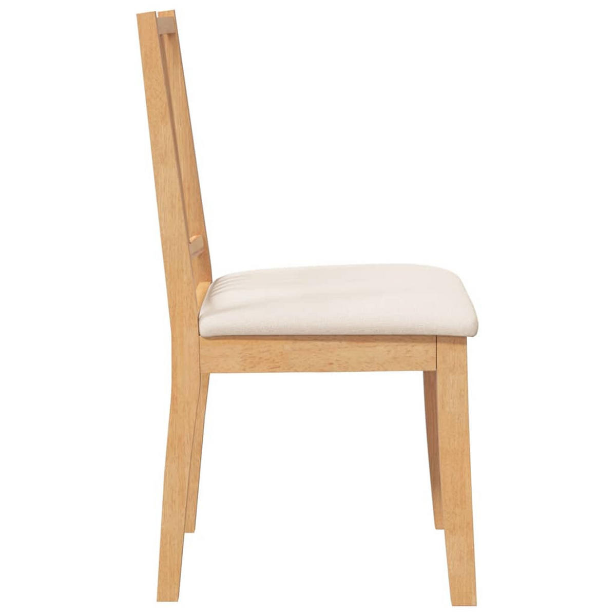 ESSZIMMERSTÜHLE Mit Kissen 2Er Set Natur Massivholz Gummibaum - Braun, Holz (47.5/89/40cm) - vidaXL