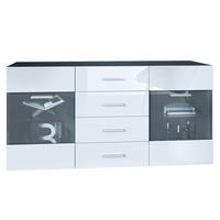 SIDEBOARD Carlos Weiß Hochglanz - Weiß Hochglanz, Holzwerkstoff (139/72/35cm) - Vladon