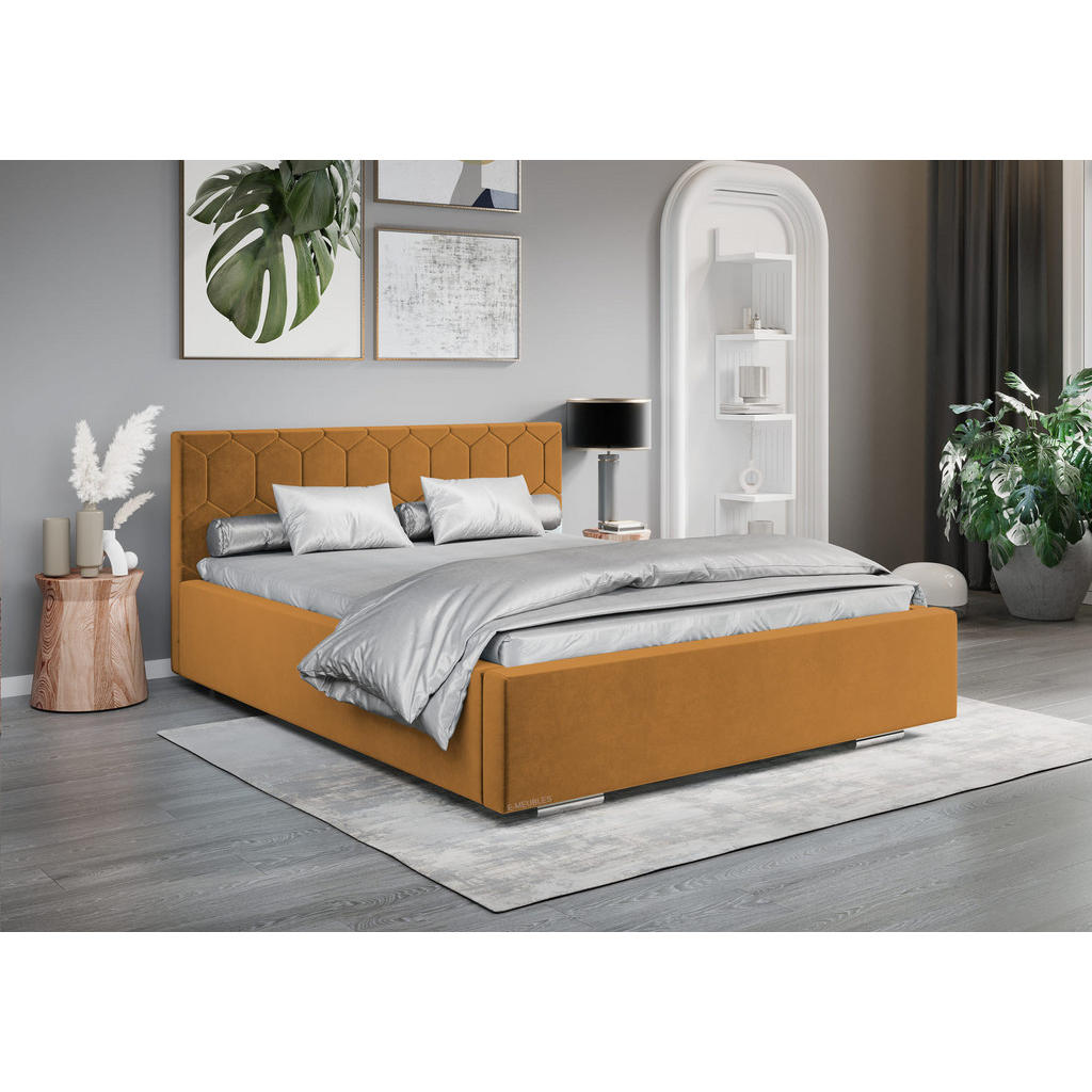 Thumbnail - Möblo Polsterbett, Gelb, Textil, Rechteckig, 140x200 cm, Schlafzimmer, Betten, Polsterbetten